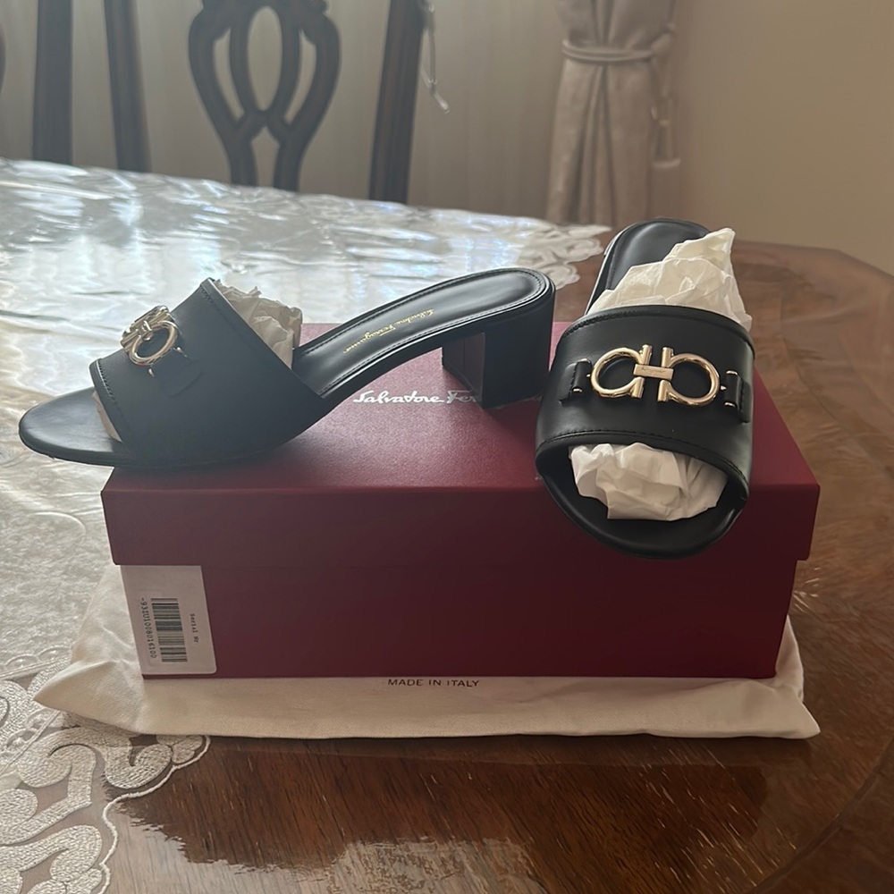 Black Ferragamo Rhodes Sandal